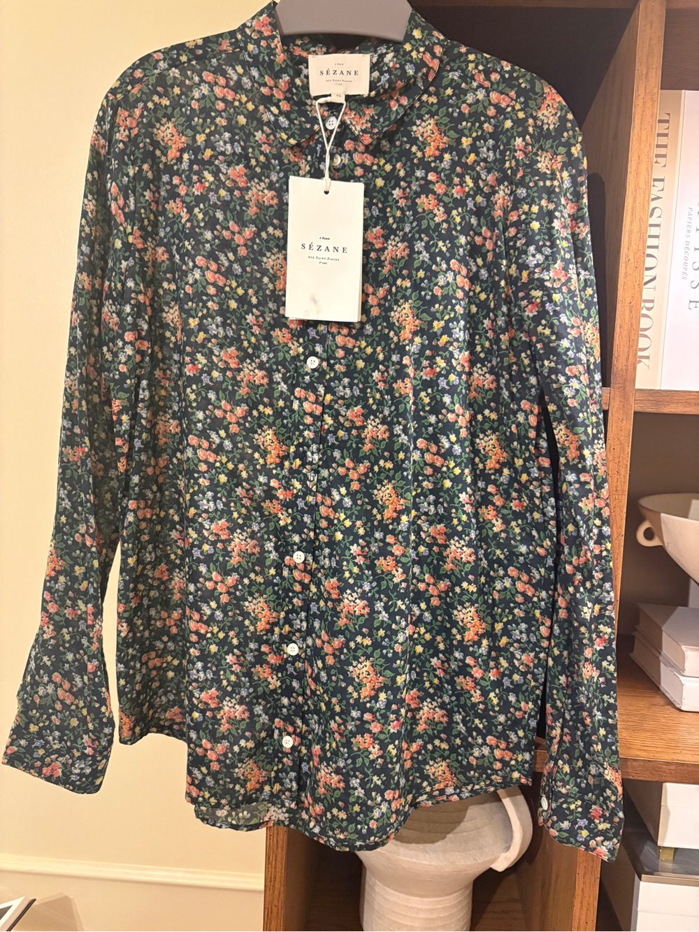 NWT Sezane navy garden Pierro 2, 34, xs 100% cotton - Picture 2 of 5